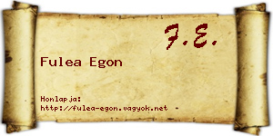 Fulea Egon névjegykártya