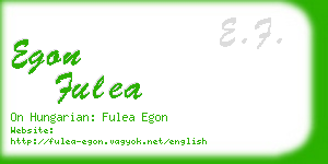 egon fulea business card